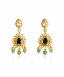 Emerald Kundan Drop Earrings