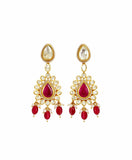 Emerald Kundan Drop Earrings