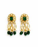 Emerald Bloom Kundan Earrings