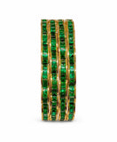 Emerald Radiance Square-Cut Bangle Set