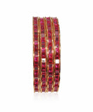 Emerald Radiance Square-Cut Bangle Set