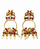 Royal Kundan Hoop Earrings