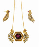 Royal Peacock Kundan Pendant Set