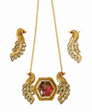 Royal Peacock Kundan Pendant Set