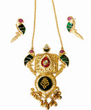 Emerald Parrot Heritage Pendant Set