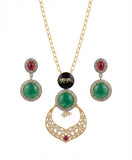 Regal Panther Gemstone Necklace Set