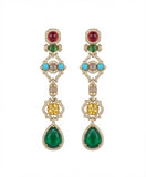 Royal Navratna Drop Earrings