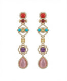 Royal Navratna Drop Earrings