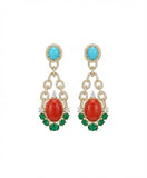 Regal Gemstone Drop Earrings