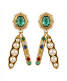 Navratna Pearl Drop Earrings