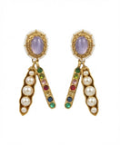 Navratna Pearl Drop Earrings