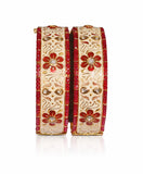 Emerald Bloom Pearl Bangles