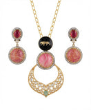 Regal Panther Gemstone Necklace Set