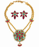 Royal Floral Multicolor Necklace Set