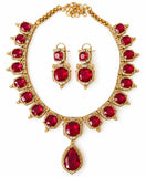 Royal Gemstone Statement Necklace Set