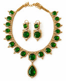Royal Gemstone Statement Necklace Set