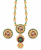 Royal Green & Multicolor Stone Necklace Set