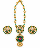 Royal Green & Multicolor Stone Necklace Set