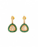 Royal Triangular Crystal Drop Earrings