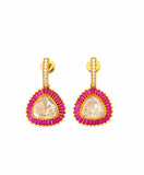 Royal Triangular Crystal Drop Earrings