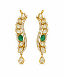 Emerald & Ruby Leaf Drop Earrings