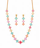 Multicolor Gemstone Necklace & Earring Set