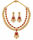 Dual-Tone Kundan Necklace Set
