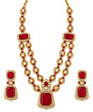 Royal Ruby Red Long Necklace Set