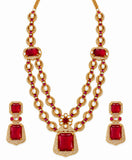 Royal Ruby Red Long Necklace Set