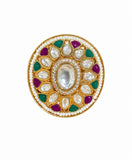 Kundan Pearl Bloom Ring