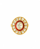 Kundan Oval Stone Ring Set
