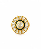 Kundan Oval Stone Ring Set