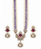 Elegant Beaded Kundan Necklace Set